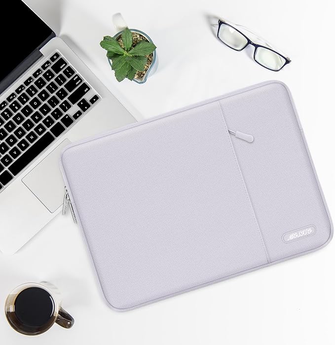 MOSISO Laptop Case 13.3 inch, 13-13.3 inch Laptop Sleeve Bag with Pocket | Compatible with MacBook Air/Pro 13/Pro 14 M5 M4 M3 M2 M1, HP Dell ASUS Lenovo, Polyester Vertical Computer Bag, Dusty Lilac - Image 5