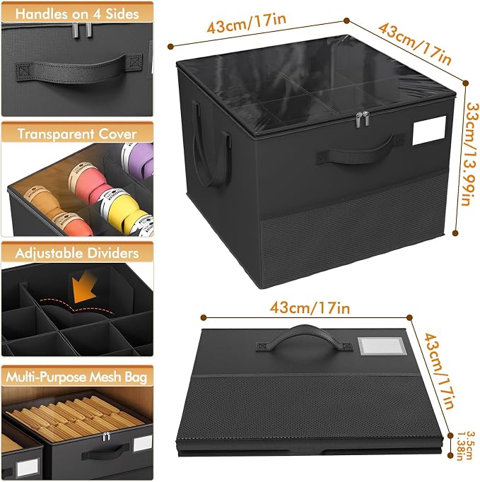 Large Reinforced 2 Pack Shoe Organizer for Closet with Adjustable Dividers | Customizable Compartments for Sneakers, Boots, Heels, Sandals, Clothes, Towels and Toys, Versatile Cube Storage Organizer - Image 5