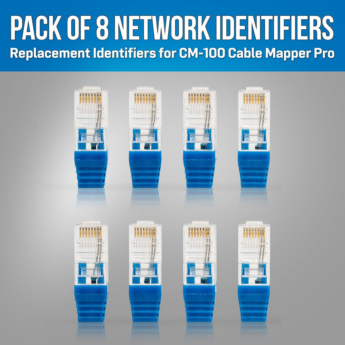 Jonard Tools CM-RJ45/8 RJ45 Cable Identifiers for CM-100, Pack of 8 - Numbered Port Mapping Kit for Ethernet Cables, Network & Telecom Use - Image 2