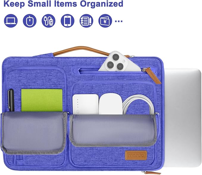 MOSISO 360 Protective Laptop Case 16 inch, 15-15.6 inch Laptop Sleeve | Compatible with MacBook Pro 16, HP Acer Dell Lenovo ASUS, Side Open Carrying Case with 4 Zipper Pockets, Royal Blue - Image 2