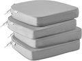 IPYNBAP Outdoor Chair Cushions Set of 4 -Waterproof Outdoor Seat Cushions for Patio Furniture, Patio Chair Cushion with Handle and Ties, Out Door Chair Pads,17x16x2-Round, Grey by IPYNBAP