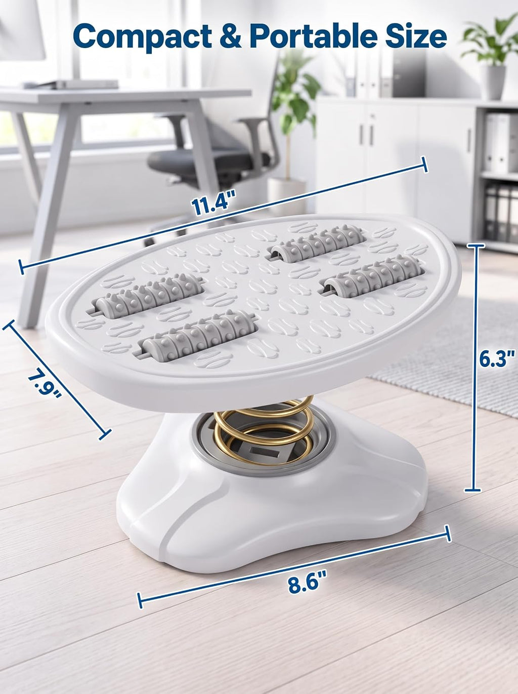 Foot Rest Under Desk, 360° Rocking Footrest with Massage Rollers - Image 6
