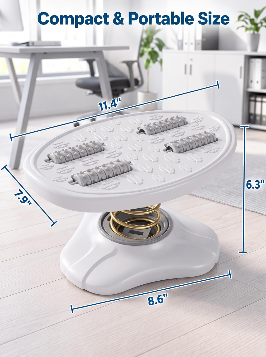 Foot Rest Under Desk, 360° Rocking Footrest with Massage Rollers - Image 6