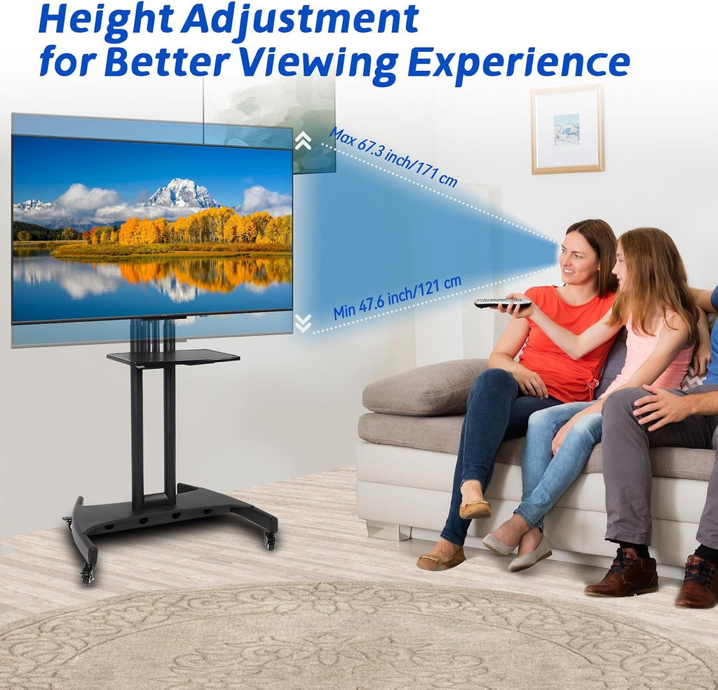 Mobile TV Cart with Wheels, Outdoor TV Stand, Heavy Duty Rolling TV Stand - Image 5