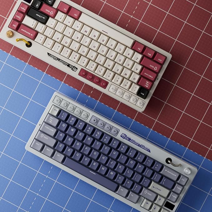RK ROYAL KLUDGE M65 Wireless Mechanical Keyboard with Volume Knob, 60% Tri-Mode Gaming Keyboard 2.4G/BT/USB-C, Gasket Mount, Battery Display, PBT Keycaps, Hot-Swappable Beige Switch, Blue - Image 8