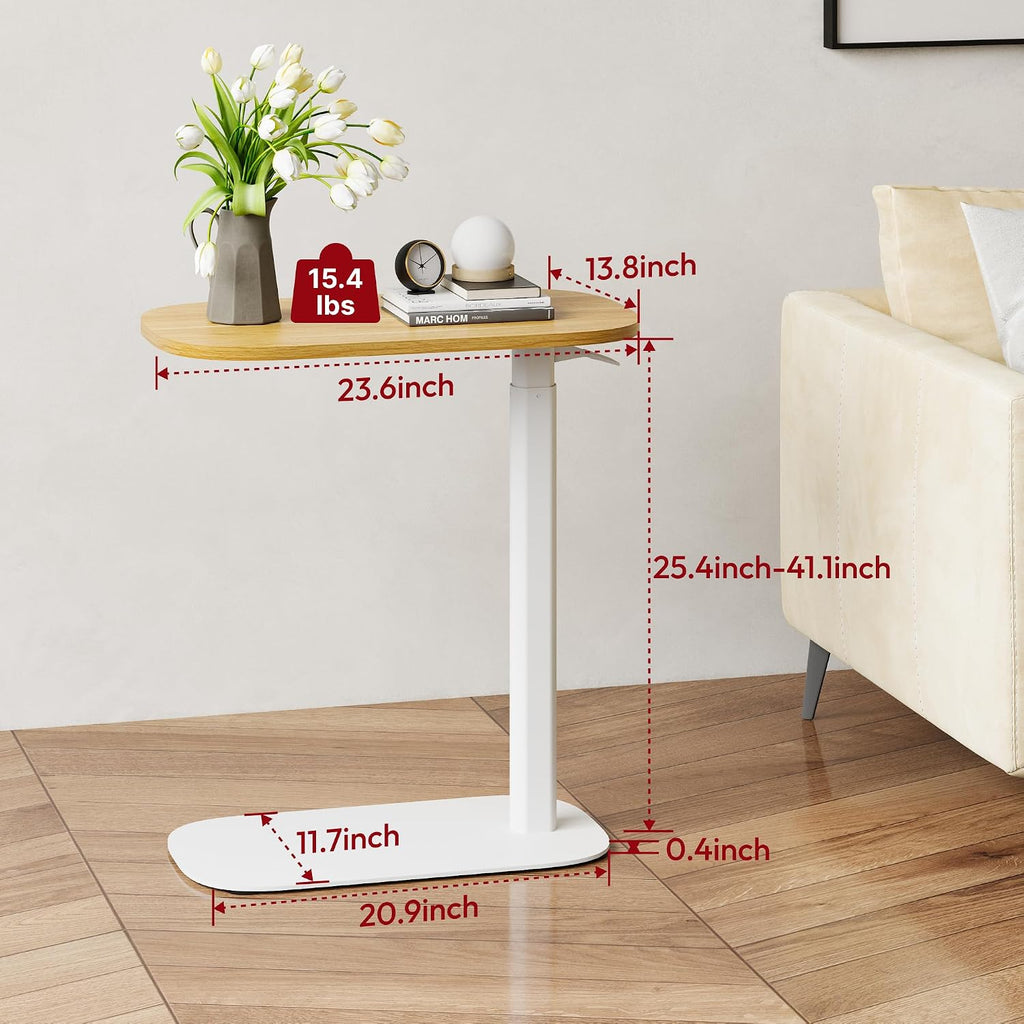 SANODESK 24''Pneumatic Height Adjustable Overbed Bedside Table Mobile - Image 2