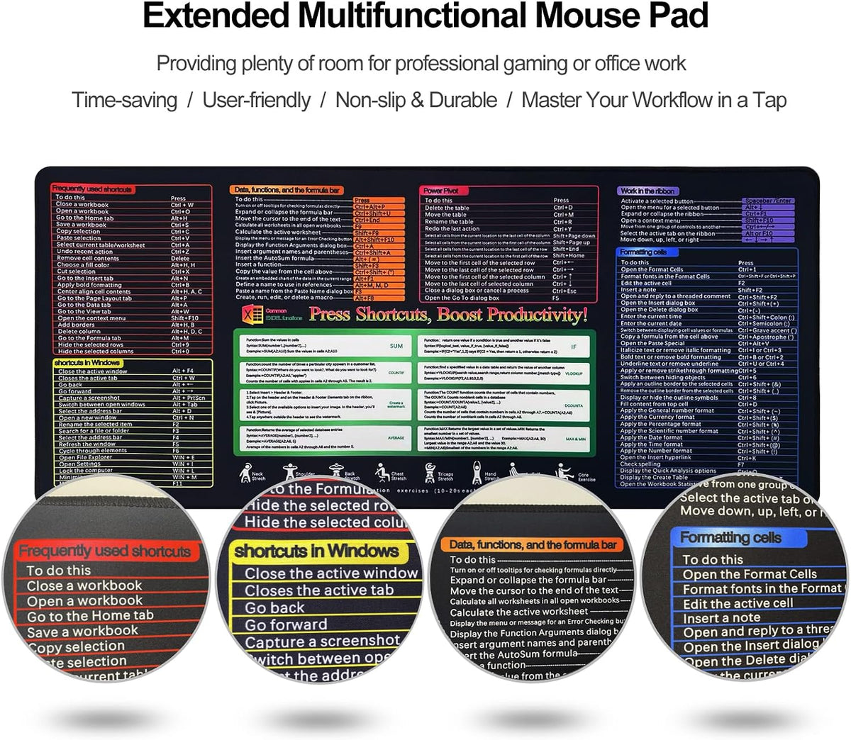 XXL Gaming Mouse Pad 35.4x15.7 Professional Large Mouse Pad & Computer Game Mouse Mat-90x40 Excelnew - Image 4