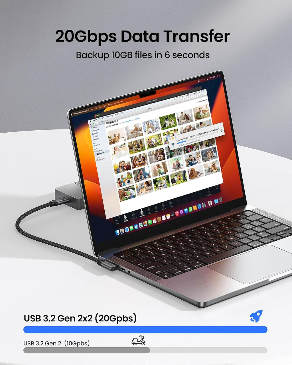 Silkland USB C Monitor Cable Right Angle 6.6FT, 8K@30Hz 5K/4K@60Hz Display - Image 5