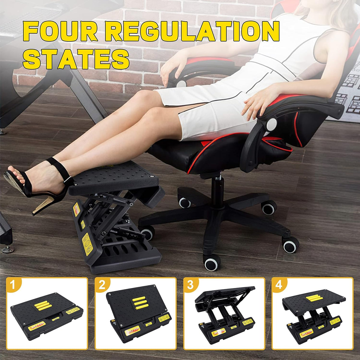 footrest for Under Desk at Work, Massage and Soft Cushion, for Multi-Scene - Image 4