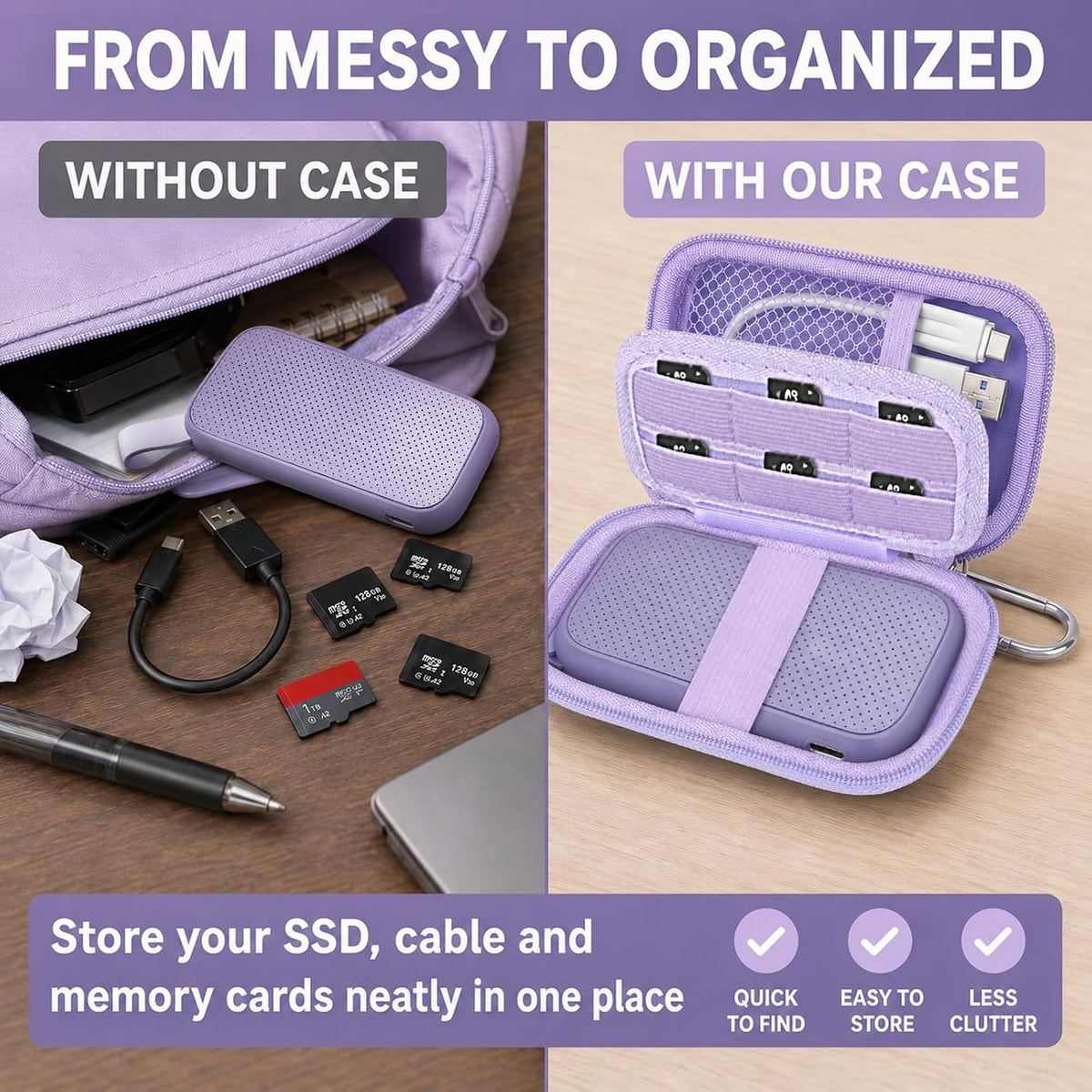 PAIYULE Case for Sandisk Extreme Portable Solid State Drive,12 Card Slots - Image 5