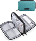 BAGSMART Electronics Travel Organizer for Cords, Zipper Pouch, Bluish Green | Travel Essentials, Cord organizer bag for Cables, Compact Tech Accessories Pouch by BAGSMART