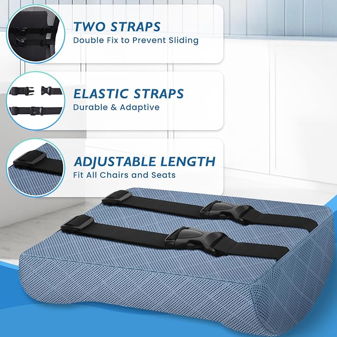 Lumbar Support Pillow for Office Chair, Back Support, Memory Foam | Improve Sitting Posture & Back Pain Relief. Lumbar Pillow Fits Office, Gaming & Car Chairs with Adjustable Dual Straps - Image 5