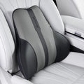 Coverado Lumbar Support Pillow for Car, Ergonomic Memory Foam Back Pillow for Office Chair, Back Cushion for Back Pain Relief, PU Leather Car Lumbar Support for Driving Seat - Black&Gray by COVERADOAUTO