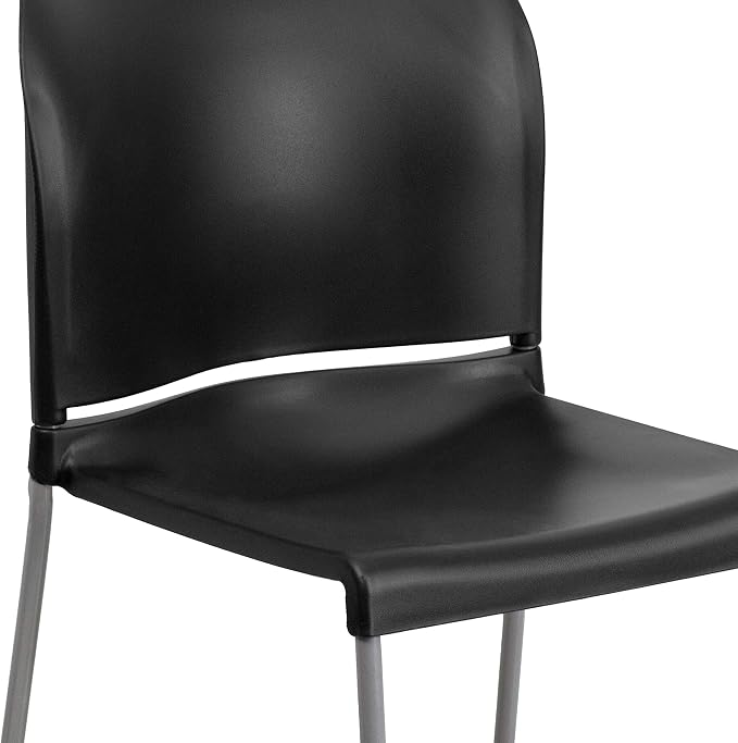Flash Furniture Hercules Series Contoured Stacking Chairs for Waiting Rooms and Offices, Ergonomic Lobby Chairs with Curved Back, Set of 5, Black | Sled Base, Powder Coated, Contoured, 880 LBS. Weight Capacity - Image 15