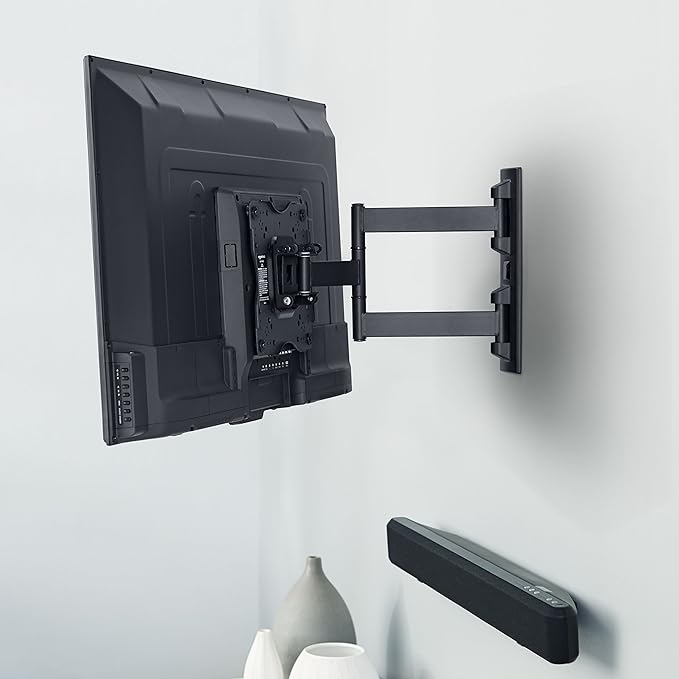 Amazon Basics Full Motion Articulating TV Wall Mount, with Swivel and Tilt, for 26" to 55" TVs and Flat Panels up to 80 Lbs, VESA Compatible, Single Stud, Black - Image 11