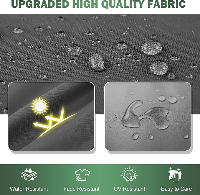 Outdoor Chair Cushions Set of 2, 22x22x3 Inch Waterproof & Fade Resistant Patio Furniture Seat Cushions with Ties, Square Outdoor Dining Chair Cushions for Lawn, Garden, Deck & Yard, Dark Grey - Image 3