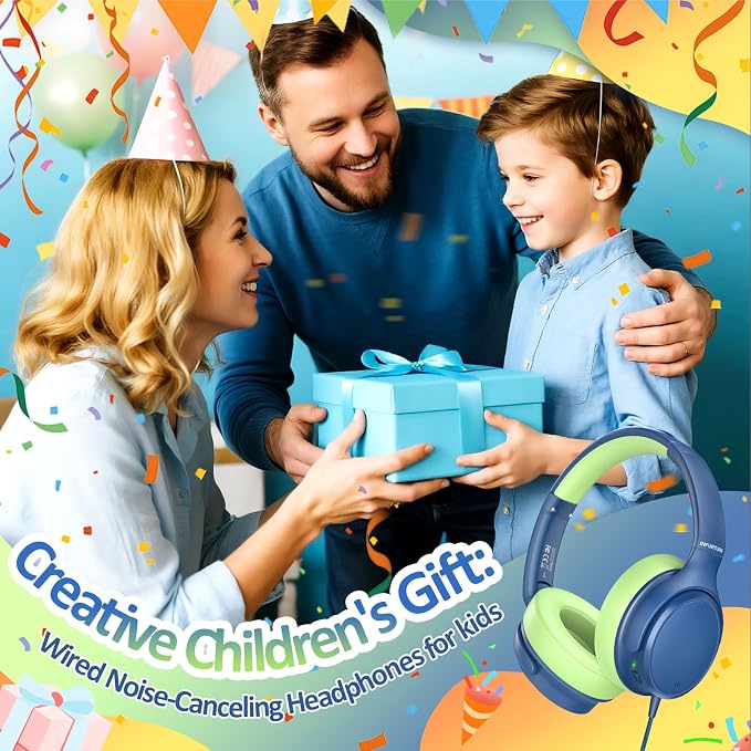 USB C Kids Headphones for School Active Noise Cancelling Headphones-Blue | Comfortable,Adjustable,85/94dB Volume Limit,Stereo Sound Portable Over Ear Type C Headphones for Travel/Tablet/iPad/Classroom - Image 7