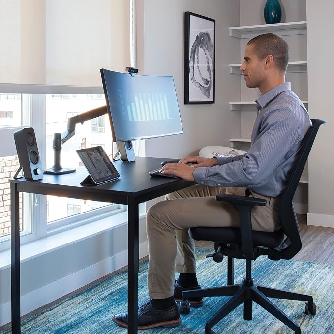 Ergotron – LX Monitor Arm, Single Monitor Desk Mount – fits Flat Curved Ultrawide Computer Monitors up to 34 Inches, 7 to 25 lbs, VESA 75x75mm or 100x100mm – Matte Black - Image 3