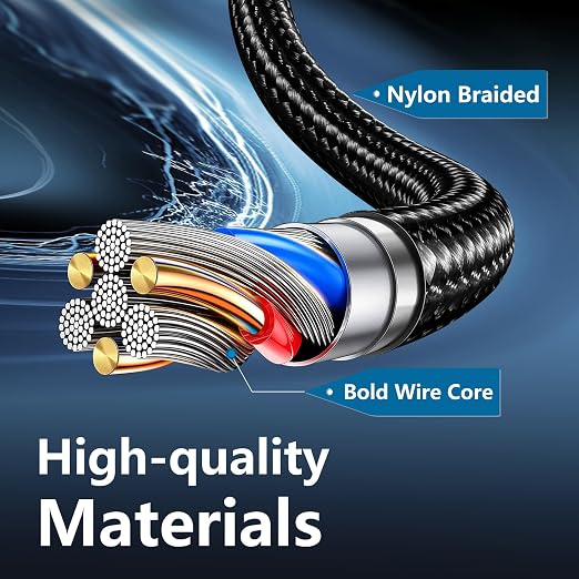 USB C to USB C Cable, 3 Pack 10ft Type C Fast Charger Cord (Black) | Nylon Braided High-Speed Data Transfer Wire for iPhone 17/16/15 Plus/Pro Max iPad Air Ps5 Controller Samsung Galaxy - Image 4