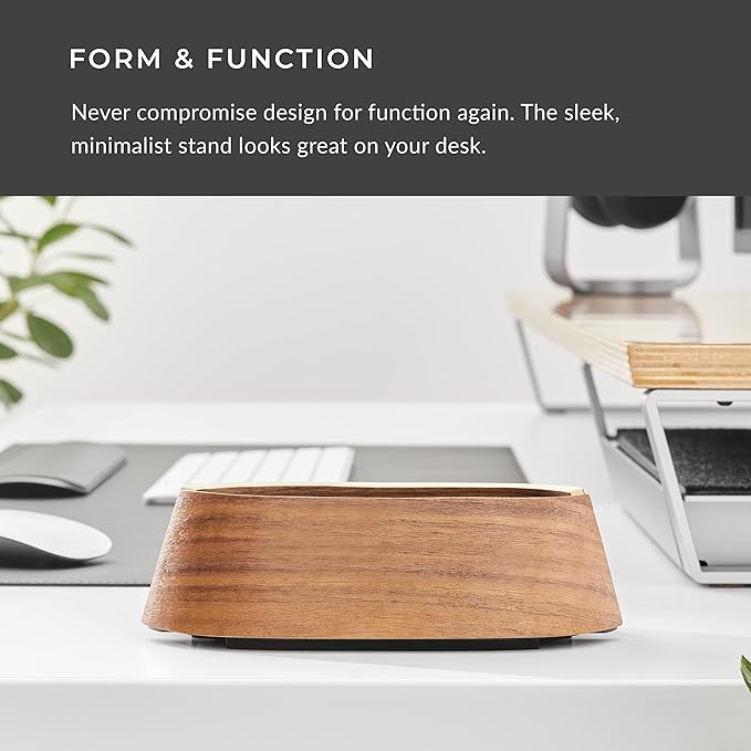 HumanCentric Vertical Laptop Stand in Black Walnut Wood, Adjustable | Upright Adjustable Holder & Dock, Fits MacBook Pro & Laptops .5" to 1.5", Clamshell Compatible, Laptop Vertical Stand - Image 5