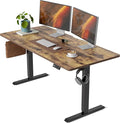 CubiCubi 63 x 28 Large Standing Desk, Height Adjustable Electric Computer Desk, 28" Deep Desktop, Sit Stand up Home Office Workstations with Preset Heights, Rustic Brown by CubiCubi