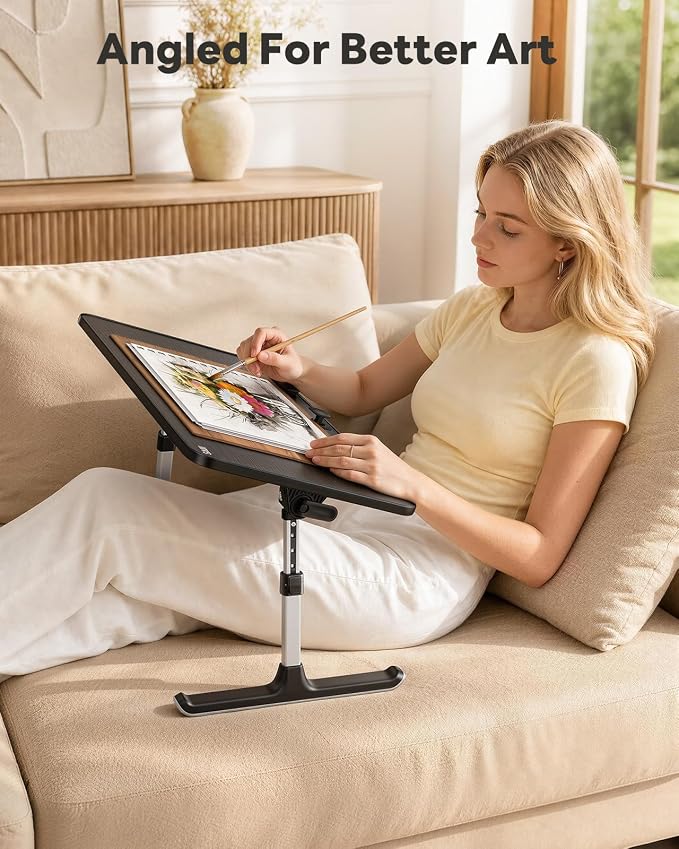 SAIJI Height & Angle Adjustable Lap Desk Laptop Stand for Bed | LightWeight Foldable Portable Laptop Table for Couch Sofa Chair Floor - Image 2