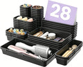 A-LuGei 【Military Grade】 Drawer Organizer,【】 Makeup organizer,【Holds 177 Items】 Bathroom Organizers and Storage,Organization and Storage,Desk Drawer Organizer for Vanity【Black】 by A-LUGEI