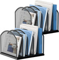 2 Pack Gawerk 5-Section Vertical Desktop Organizer, 5-Section Mesh File Folder Stand Sorter for Office Home Classroom Organization, Black by Gawerk