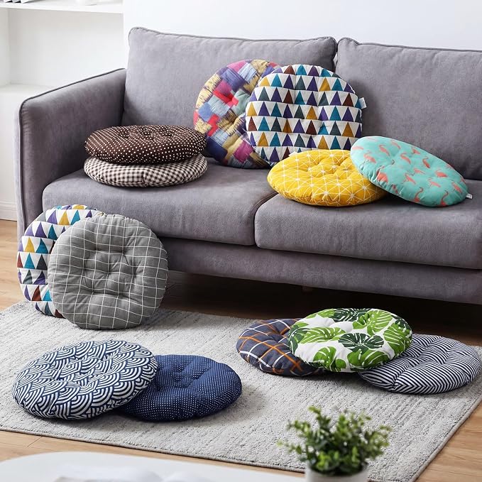 12 Pcs Bulk Floor Pillows Cushion for Kids Classroom,Playful Color,Round | 15.7" Seating Cushions for Classroom Reading Corner Students Nursery Daycare Yoga Tatami Kindergarten - Image 5