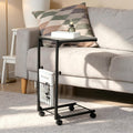 C Shaped End Table with Wheels by HASAKIESAA