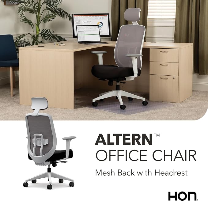 HON Altern Ergonomic Office Chair, Office Desk Computer Chair, Black | Mesh desk chair with lumbar support, headrest, seat slide, adjustable arms, computer chair for home office productivity - Image 5