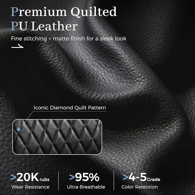 GTPOFFICE Executive Office Chair with Comfortable Lumbar Support, Ergonomic Gaming Chair with Flip-up Armrests & Zoned Pressure-Relief Cushion, Comfy PU Leather Desk Chair, Light Black - Image 10