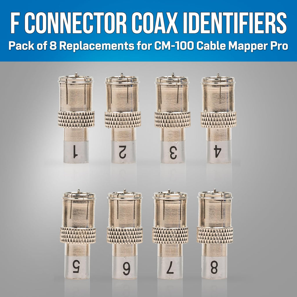 Jonard Tools CM-FC/8 F Connector Coax Cable Identifiers for CM-100, Pack of 8 - Numbered Port Mapping Kit for Coax Cables, Network & Telecom Use - Image 2