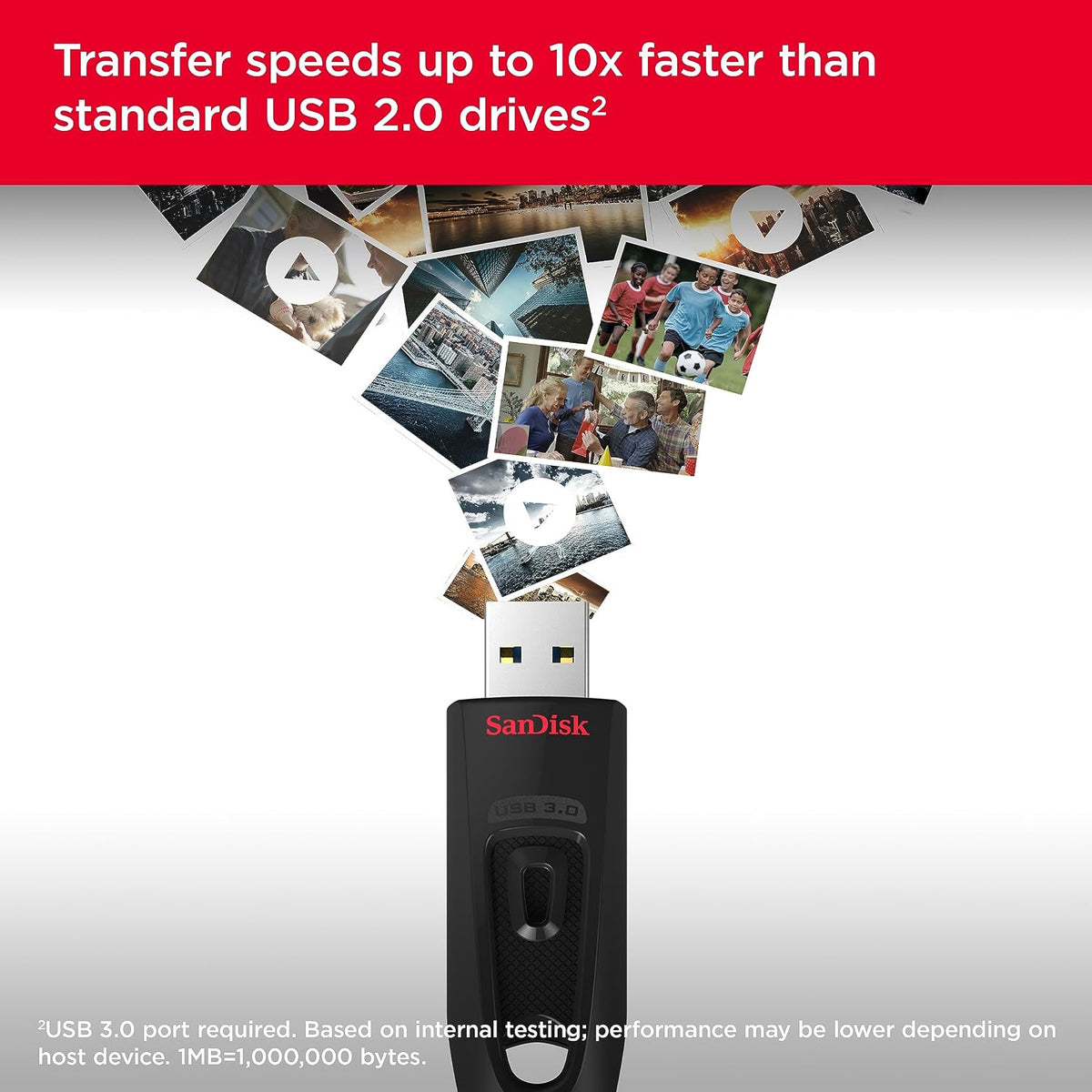SANDISK 128GB Ultra, USB-A Flash Drive, Up to 130MB/s Read Speeds - Image 2