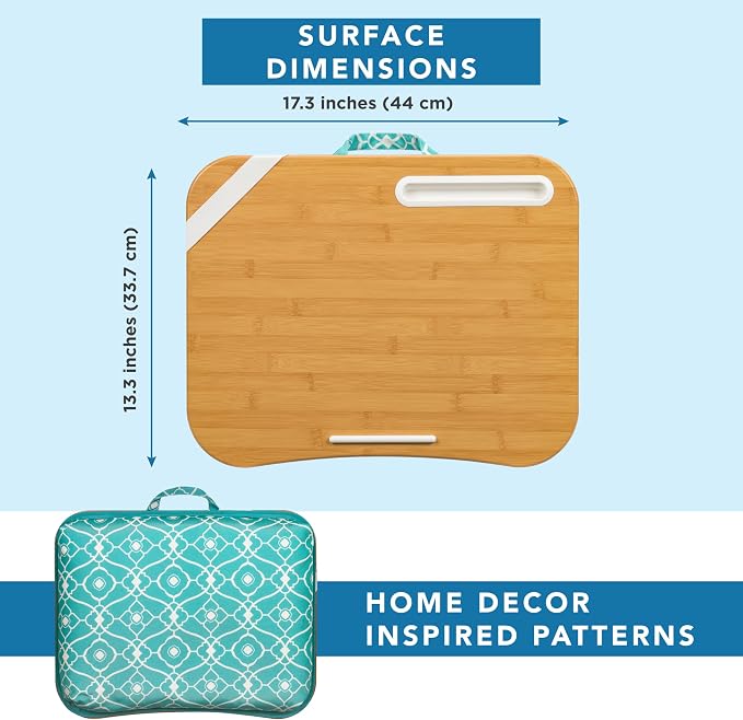 LAPGEAR Designer Lap Desk – Aqua Trellis, 2-Pack with Storage Basket - Image 6