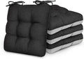 Love's cabin Memory Foam Chair Cushions Set of 4, 15.5 Inch, Black | 15.5"x15.5"x3.5", Indoor & Outdoor Chair Seat Pads with Non-slip Bottom and Ties, for Dining, Kitchen, Office and Patio Chair by Lovescabin