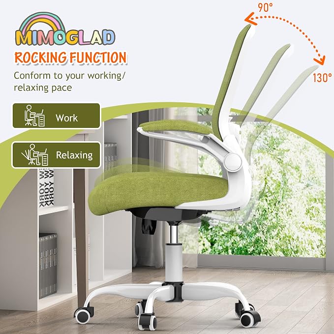 Mimoglad Ergonomic High Back Mesh Office Chair, Adjustable Lumbar Support, Thickened Seat Cushion (Modern, Green Pear) - Image 5