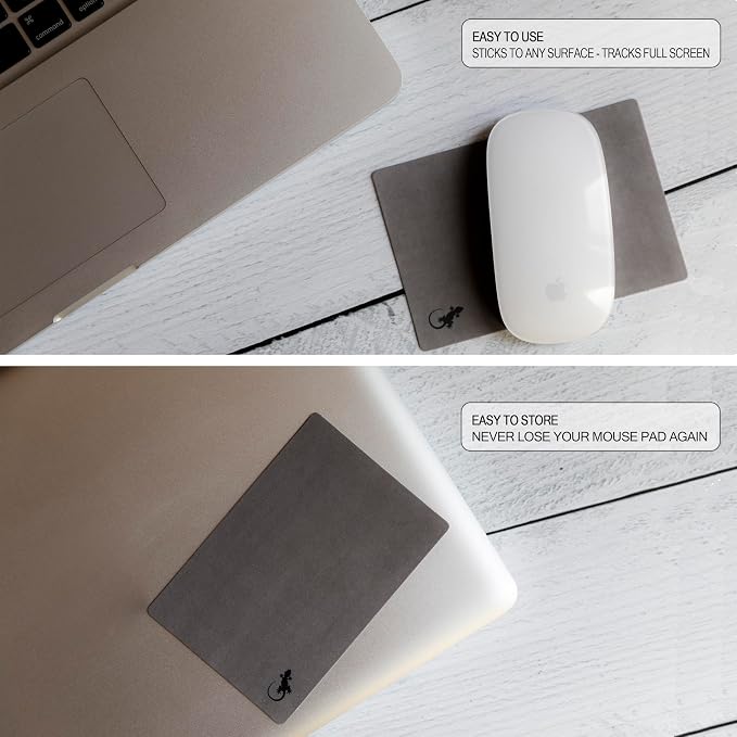 Mouse Pad Adhesive Bottom - Sticks to Any Surface - Portable - Webcam Covers and Screen Cleaner Included (Gray) - Image 7