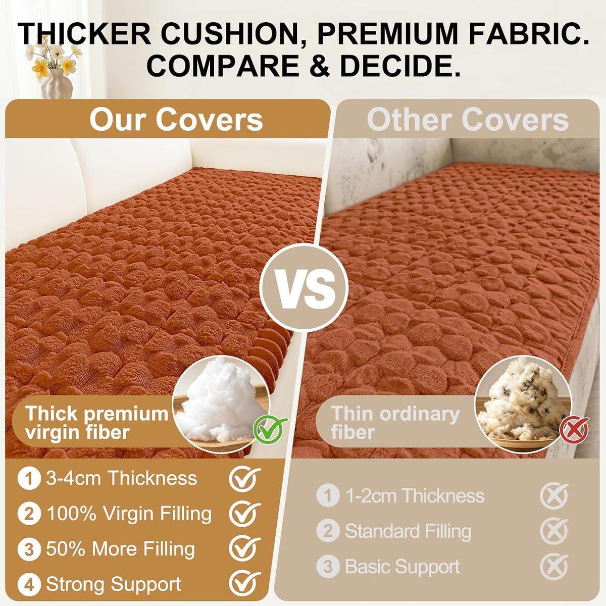 Smiry Fall Couch Cover for Dogs, Non Slip Fuzzy Pet Sofa Protector Washable - Image 4