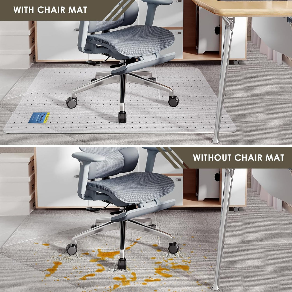 Heavy Duty Office Chair Mat for Carpet 32" x 48" Hard Material - Image 7