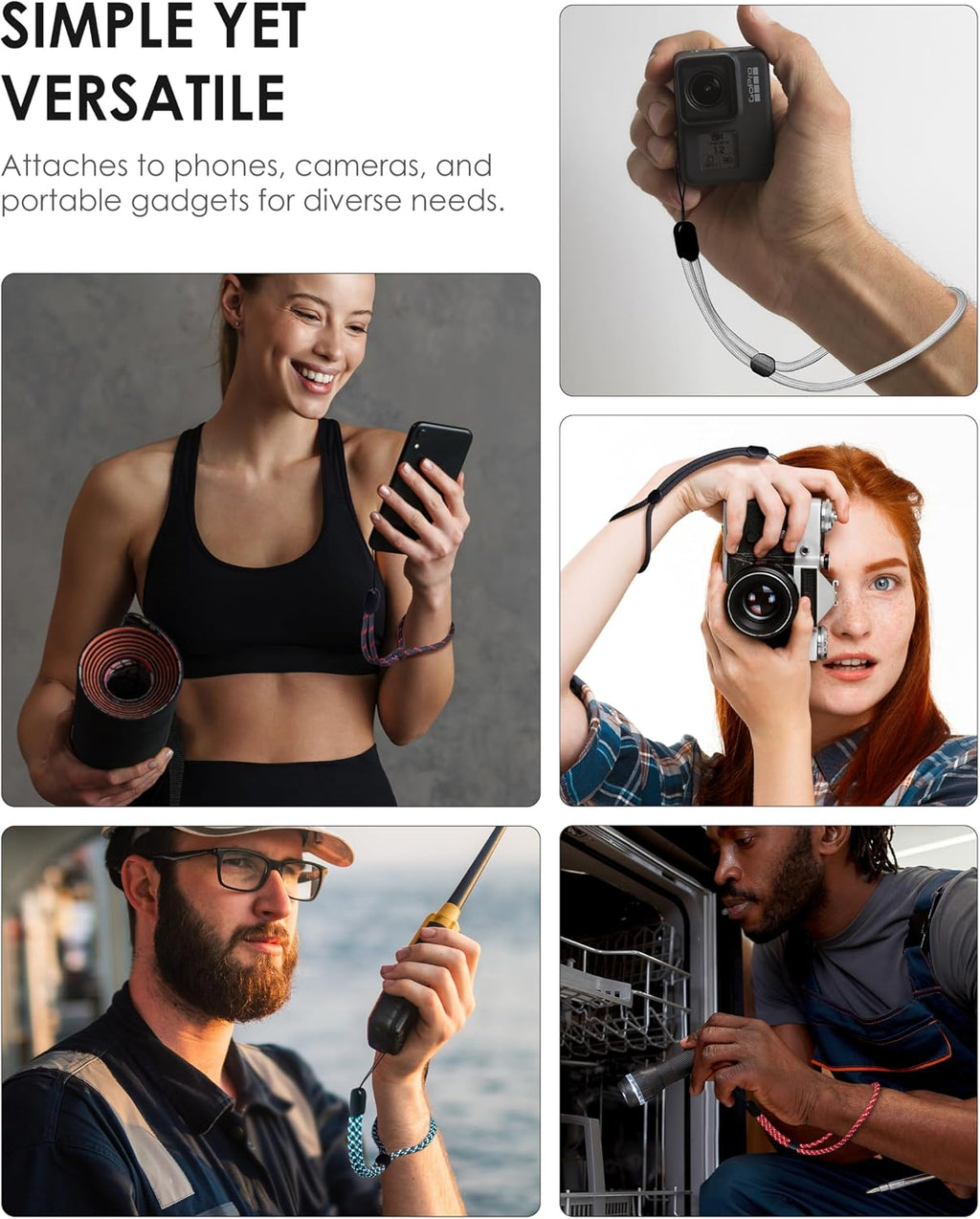 6 Pack Cell Phone Camera Wrist Straps, Wrist Lanyards - Image 2