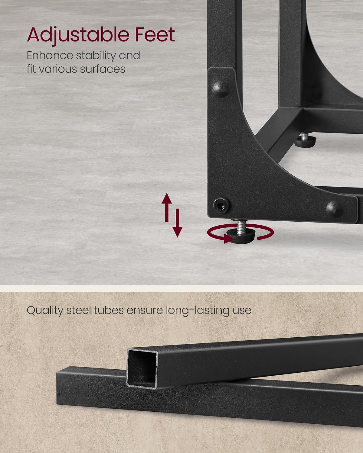 VASAGLE C-Shaped End Table, Small Sofa Side Table with Metal Frame - Image 6