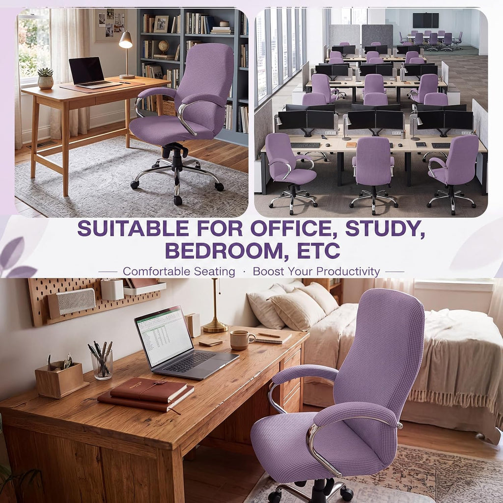 Tatuo 3 Pcs Computer Office Chair Armrest Cover, L, Waffle, Purple - Image 6