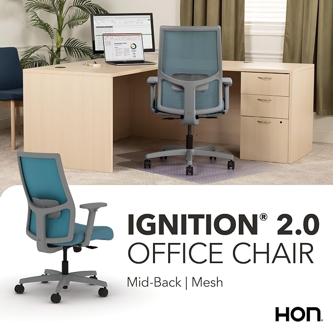 HON Ignition 2.0 Ergonomic Office Chair, Lumbar Support, Desk Chair, Sky | Ergonomic office desk chair with lumbar support, adjustable arms, office decor, workstation comfort for focused productivity - Image 7