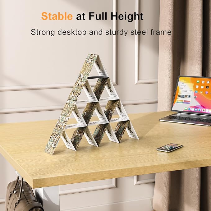 WALKINGDESK 48x24 Inches Whole Piece Electric Standing Desk, Seamless One Piece Height Adjustable Sit to Stand up Desk for Home Office, Ergonomic Computer Workstation, Oak - Image 8