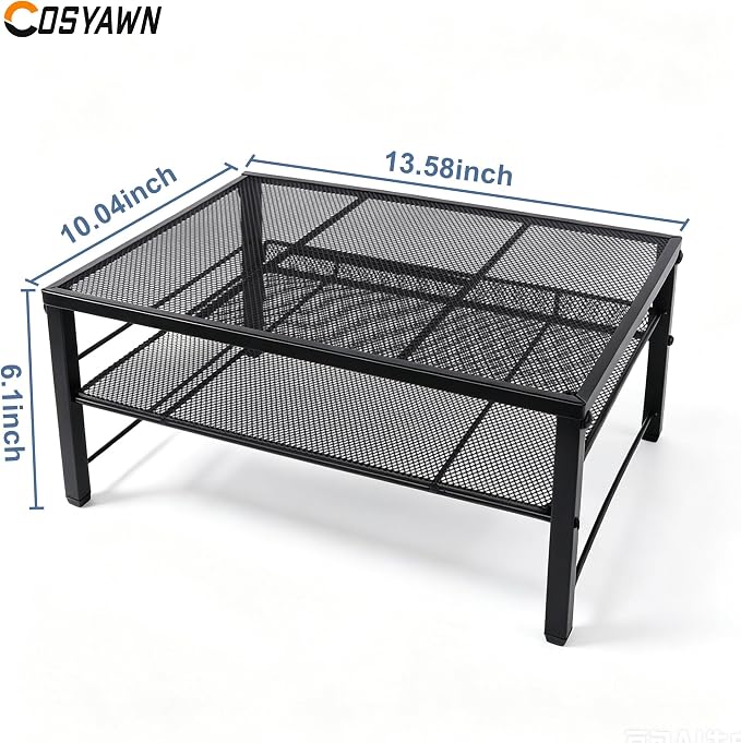 COSYAWN Metal Monitor Stand Riser, 2-Tier Desk Organizer for Laptop, 2 Pack - Image 2