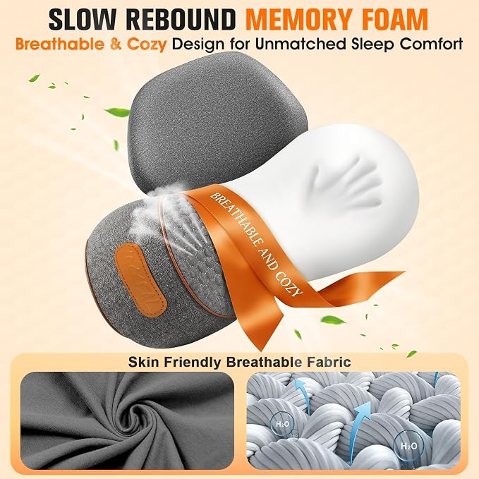 3-In-1 Neck Massager Pillow With Heat,Neck Pillow Massager For Pain Relief Deep Tissue,Thera Pillow Traction Massager,Neck Hump Corrector Massager Pillows For Neck,Ergonomic Neck Pillow For Sleeping - Image 6