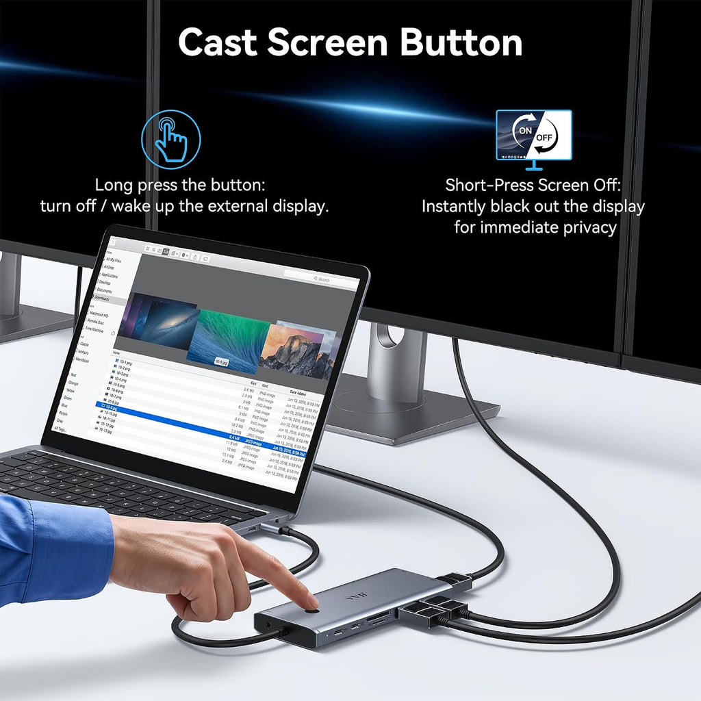 USB C Docking Station Dual Monitor 4K HDMI Laptop Docking Station 3 Monitor - Image 7