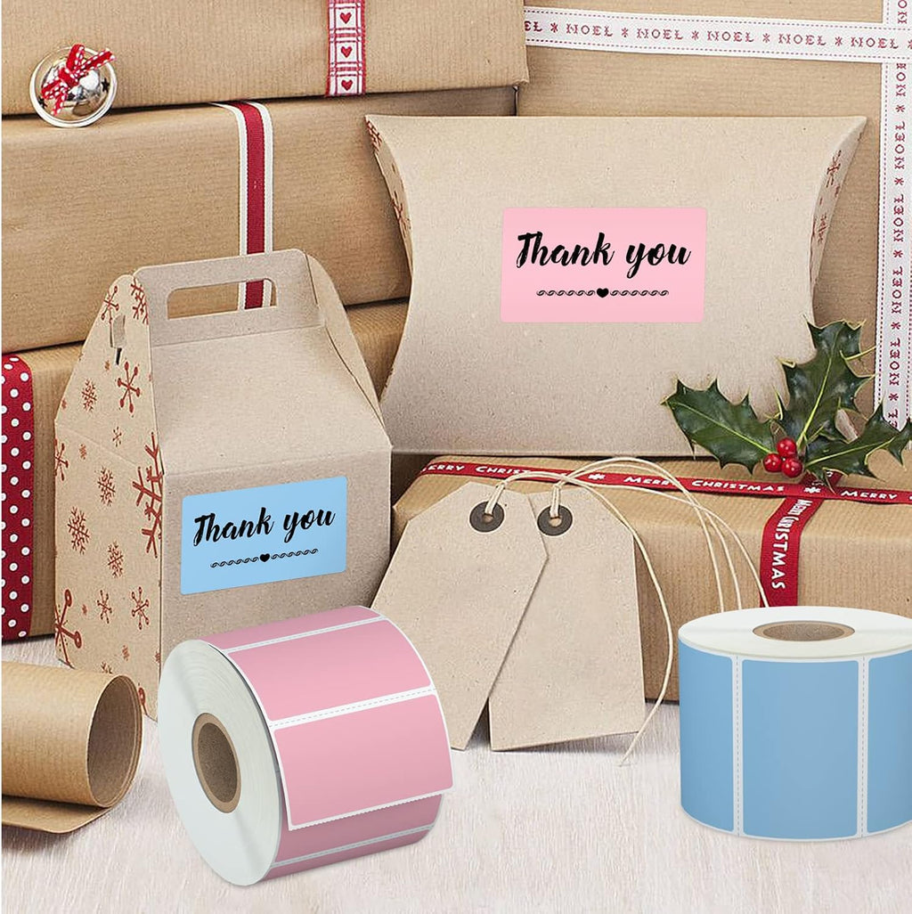 Misofuki 2.25" x 1.25" Blue Direct Thermal Barcode Labels 1000 Pcs for Zebra ZD410 ZD411 LP2824, 2-1/4x1-1/4 1 Roll Waterproof Strong Adhesive Perforated Return Address Labels Used with Rollo MUNBYN - Image 7