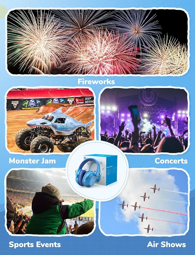 iClever EM01 Noise Cancelling Headphones for Kids Adults, SNR 29dB EarMuffs | Noise Reduction Ear Muffs for Autism Sensory Concentration Aid Ear Hearing Protection for Fireworks Event Monster Jam Concert - Image 5